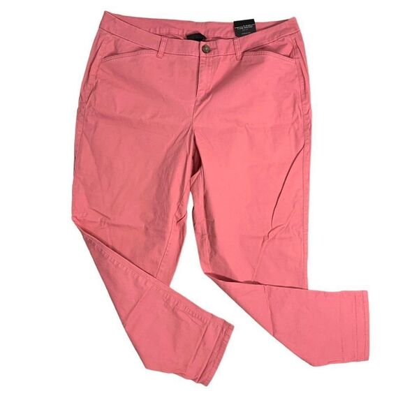 Lane Bryant Pants - Lane Bryant Boyfriend Ankle Cropped Pants 16 Mauve Pink Pockets Button Zip NEW